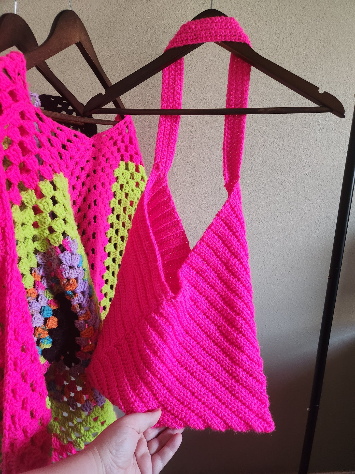 Neon Pink Tote Bag